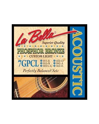 Струни La Bella 7GPCL Phosphor Bronze Custom Lite 11-52